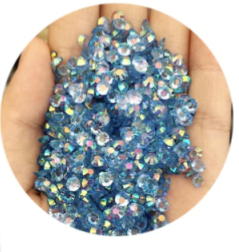 Resin Rhinestone Non Hotfix Flatback - Light Saphire AB- SS16