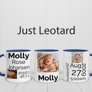 Baby Birth Announcement Mug Blue