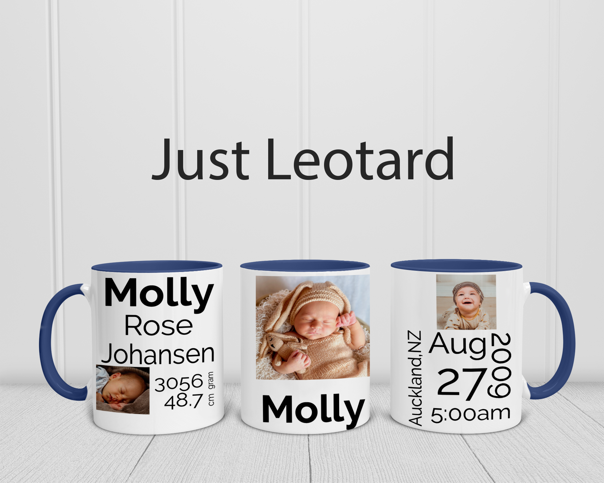 Baby Birth Announcement Mug Blue