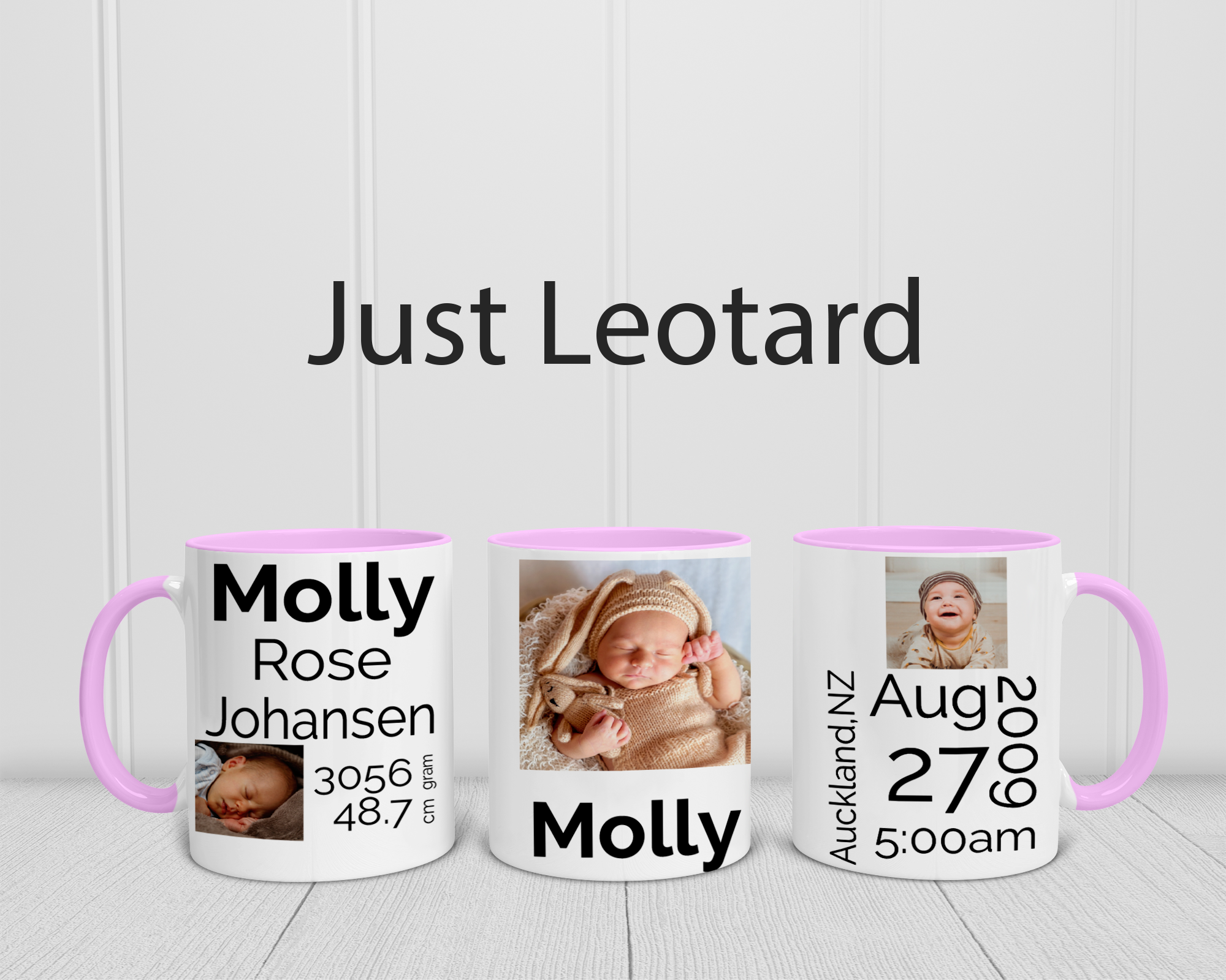 Baby Birth Announcement Mug Pink